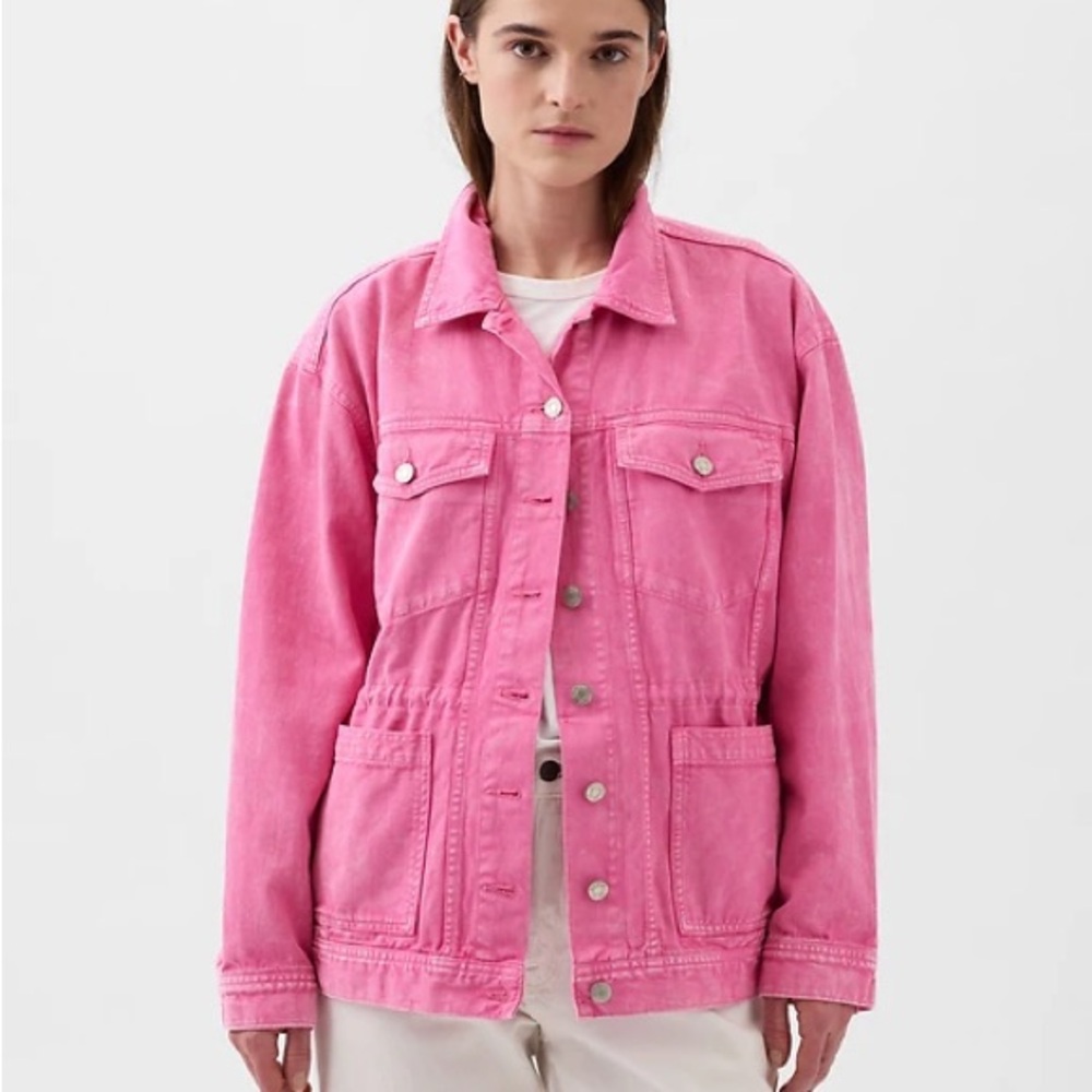 GAP Women's Vibrant Pink Jean Jacket